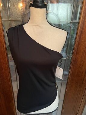 One-Shoulder Black Women’s Top
